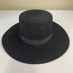 HXC 100% Wool Hat Mens Large Black Made in USA